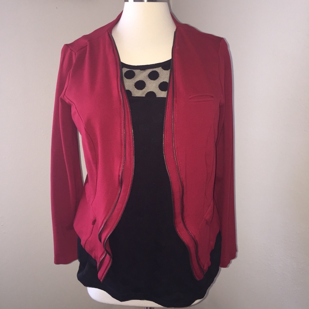 Torrid Red Zipper Blazer